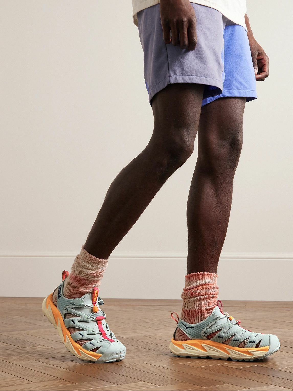 Hoka One One - Hopara Rubber-Trimmed Faux Leather and Stretch-Knit