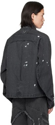 CMMAWEAR Gray Articulated Sleeve Denim Jacket