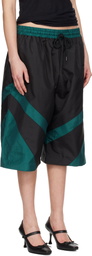 VAQUERA Green & Black Windbreaker Shorts