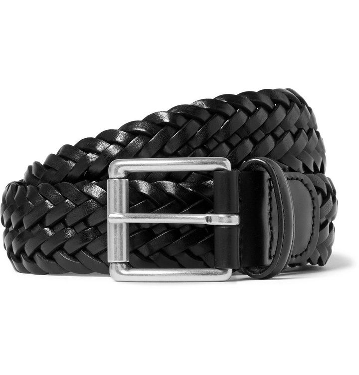 Photo: Anderson's - 3.5cm Black Woven Leather Belt - Men - Black