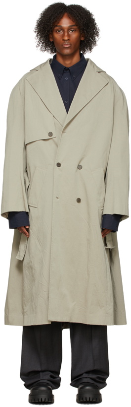 Photo: Balenciaga Grey Look 13 Trench Coat