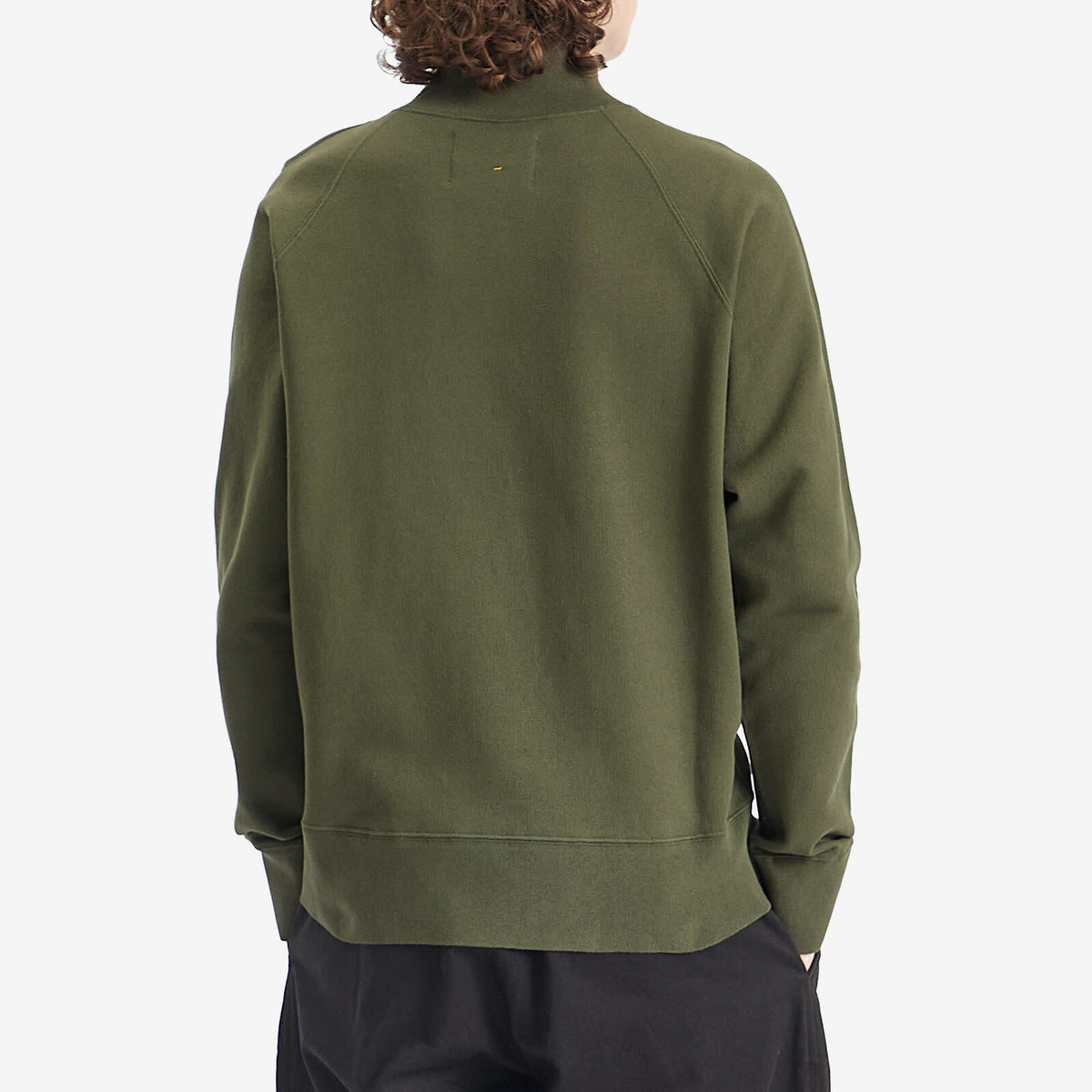 MHL by Margaret Howell Men's Zip Neck Sweatshirt in Uniform Green