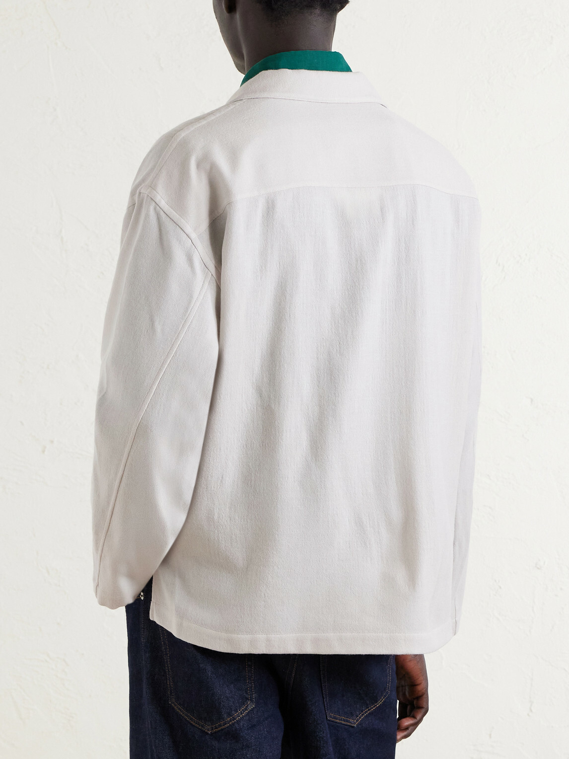 FRAME - Virgin Wool Half-Zip Sweater - Gray
