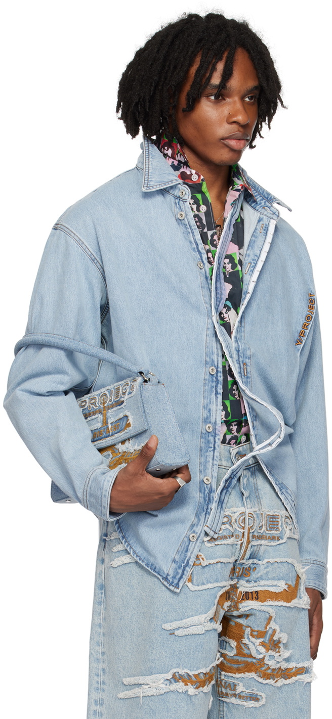 Y/Project Blue Hook & Eye Denim Shirt Y/Project
