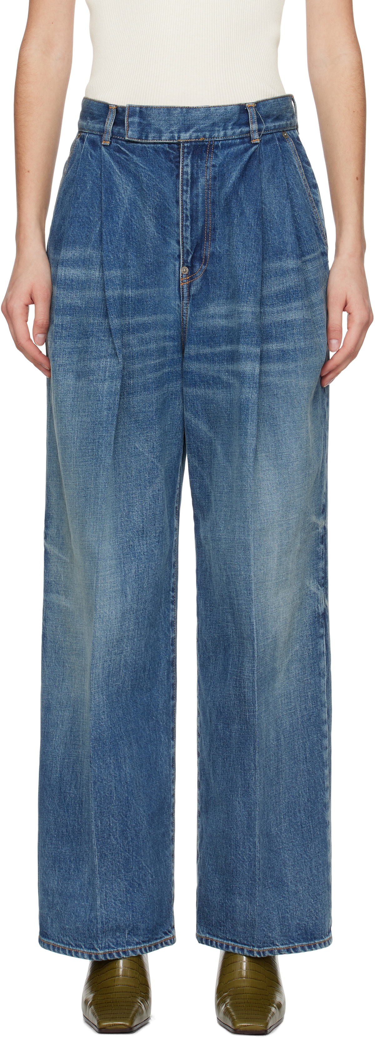 UNDERCOVER Blue Two-Tuck Jeans