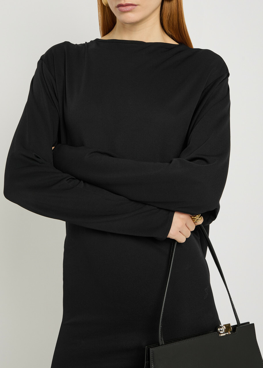 Jacquemus La Robe Mistral Cowl-back Woven Mini Dress Black