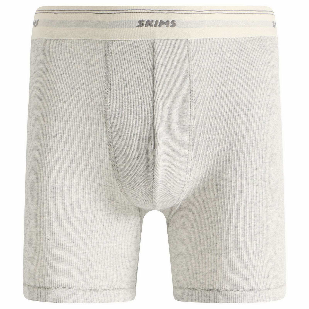 SKIMS Men's Classic Cotton 5" Boxer Brief in Light Heather Grey