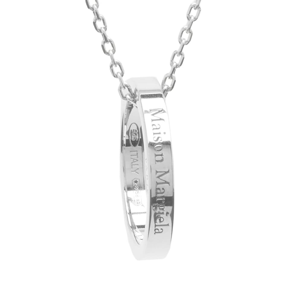 Maison Margiela Men's Logo Ring Necklace in Palladium