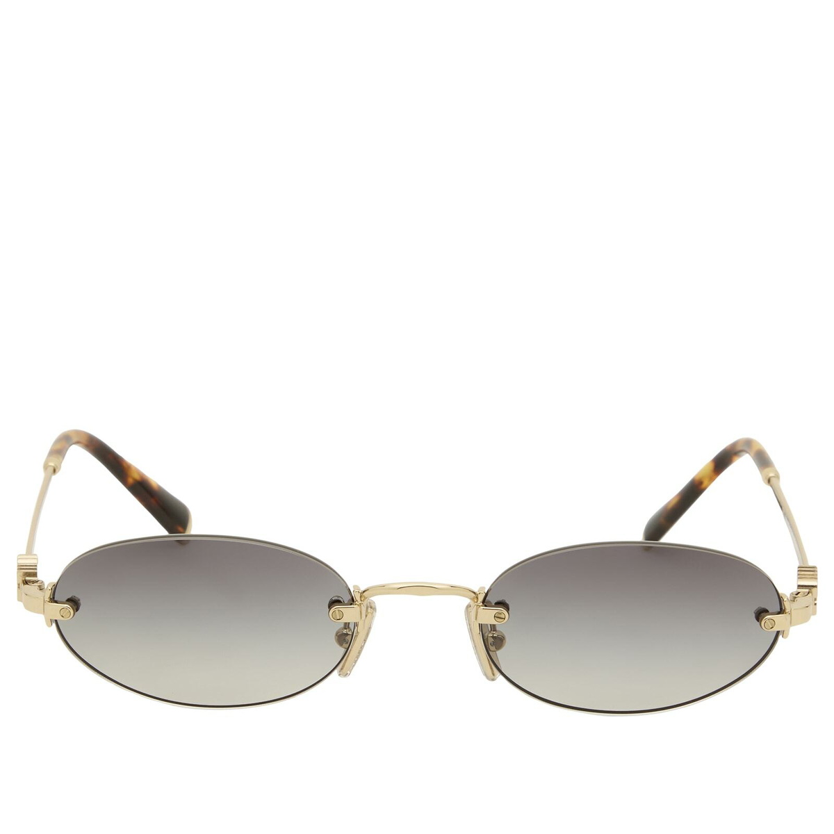 Miu Miu Eyewear A54S Sunglasses in Pale Gold/Grey Gradient 