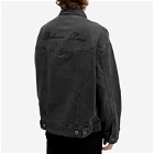 Balmain Men's Distressed Denim Jacket in Faded Black