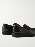 VINNY's - Belt Polished-Leather Loafers - Black