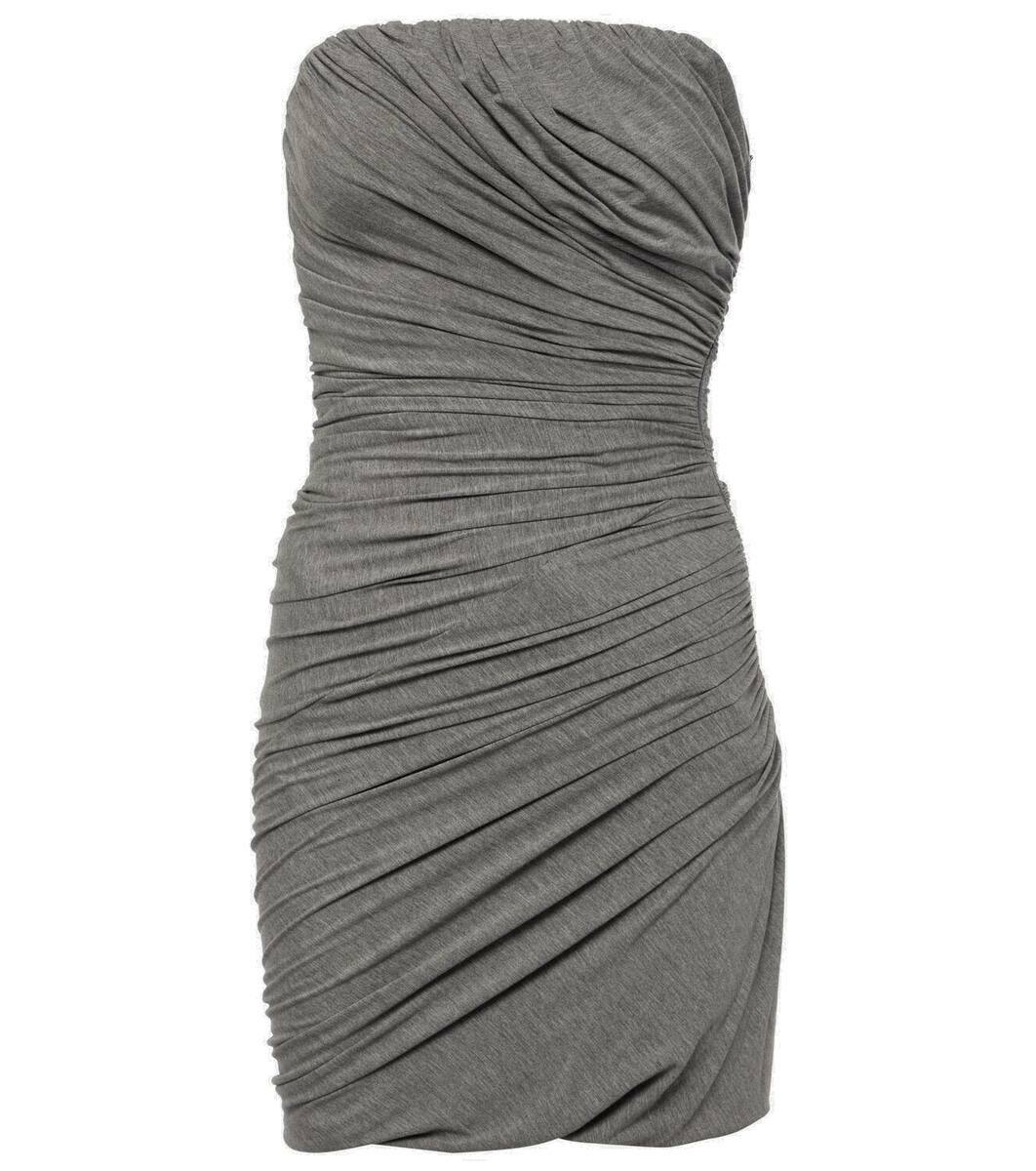 The Attico Ruched strapless jersey minidress The Attico