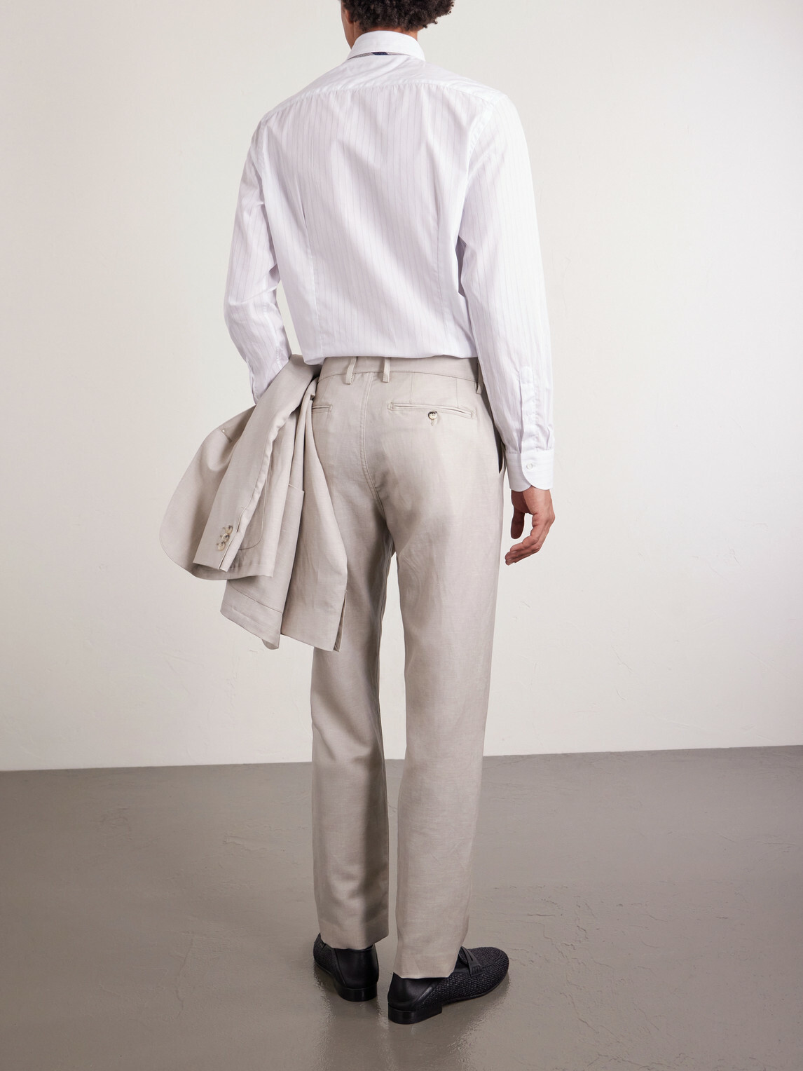 Canali - Straight-Leg Wool and Linen-Blend Twill Suit Trousers - Neutrals