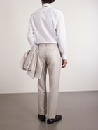 Canali - Straight-Leg Wool and Linen-Blend Twill Suit Trousers - Neutrals