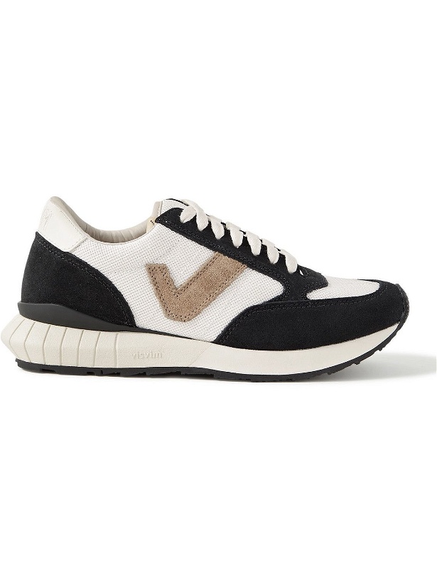 Photo: Visvim - Dunand Suede and Leather-Trimmed Mesh Sneakers - Black