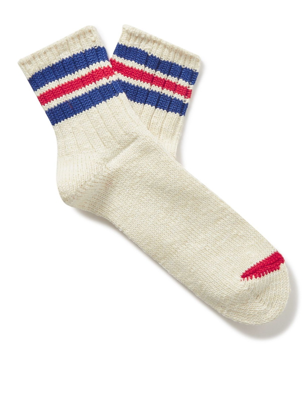Photo: Anonymous ism - Striped Ribbed Cotton-Blend Socks