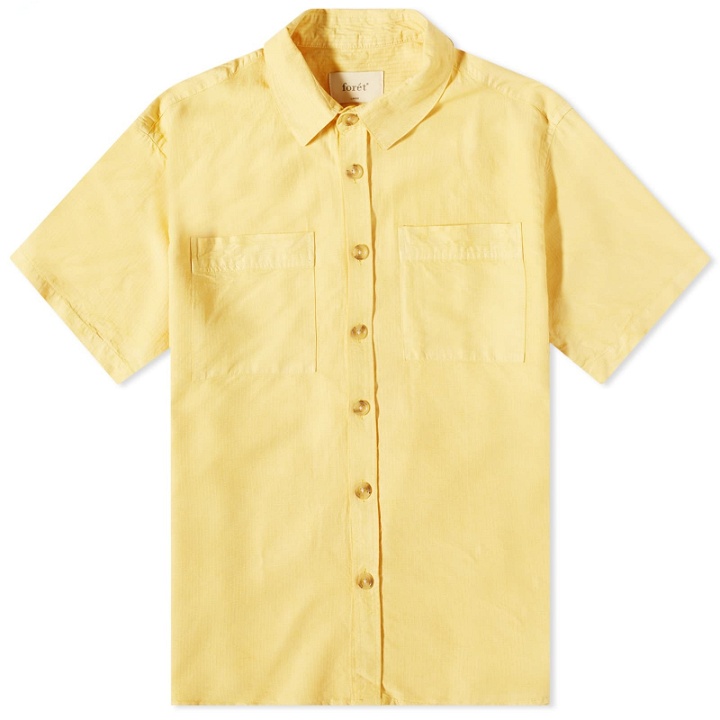 Photo: Foret Men's Largo Ripstop Short Sleeve Shirt in Dusty Yellow