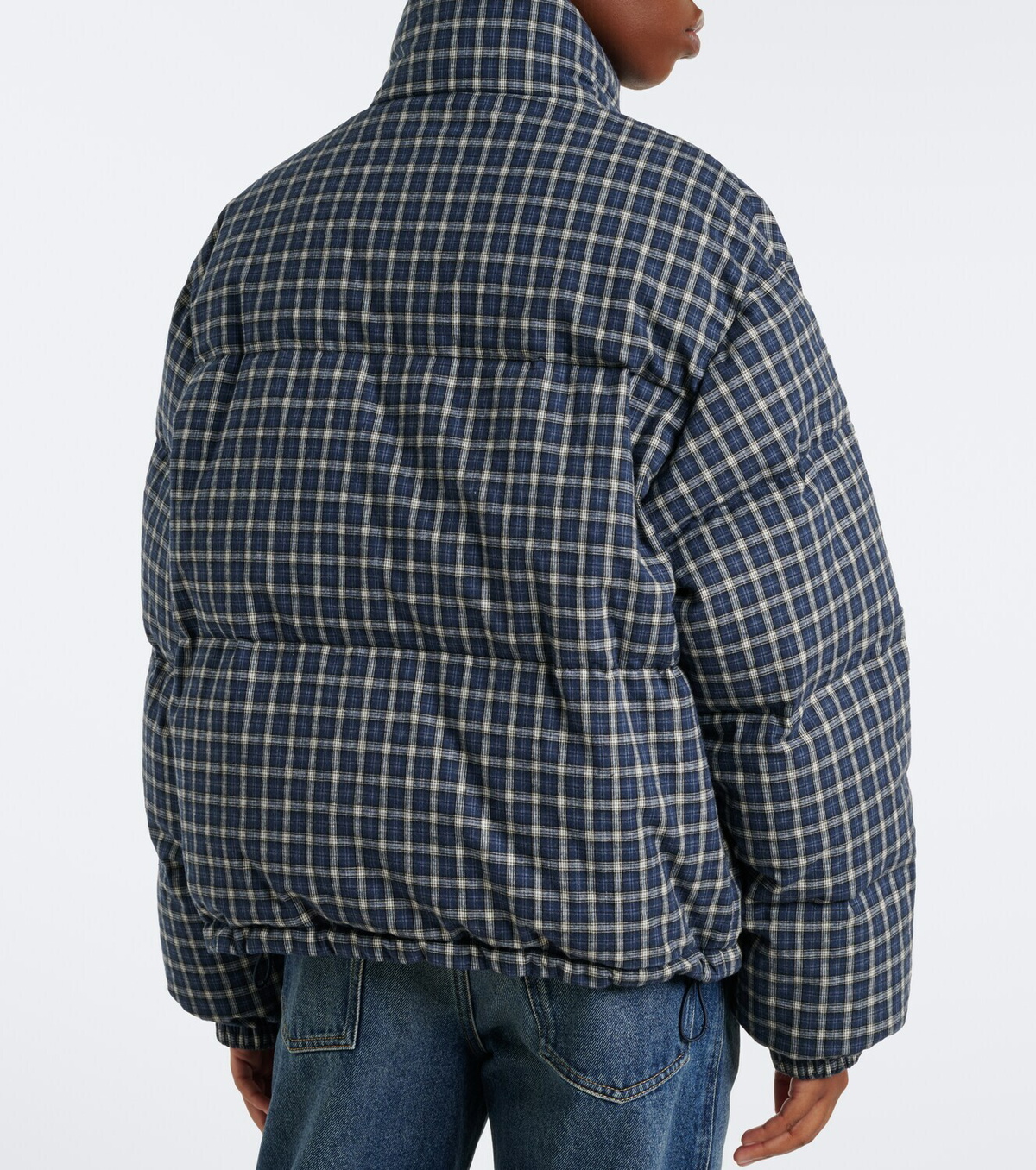 Miu Miu Reversible checked cotton flannel down jacket