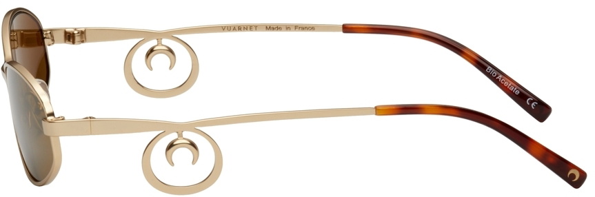 Marine Serre Gold Vuarnet Edition Swirl-Frame Oval Sunglasses