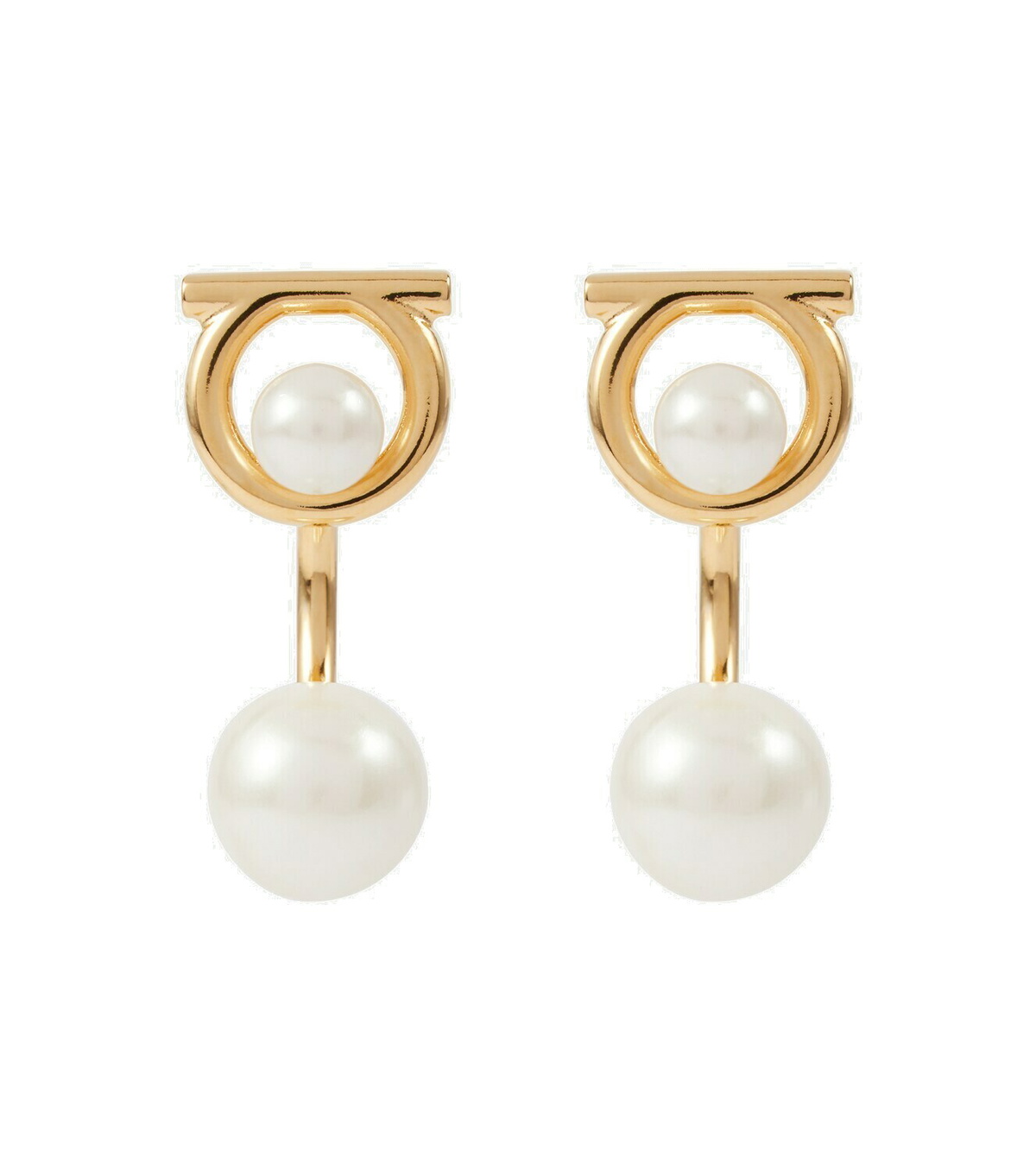 ピアス Ferragamo Star Crystal And Faux-Pearl Drop Earrings Ferragamo Star Crystal And Faux-Pearl Drop Earrings