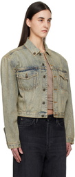 Entire Studios Blue Shrunken Denim Jacket