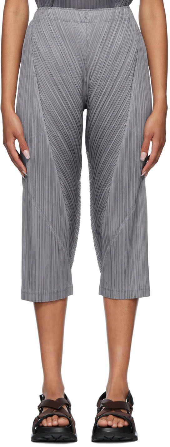 Pleats Please Issey Miyake Gray Thicker Bottoms 1 Trousers Pleats