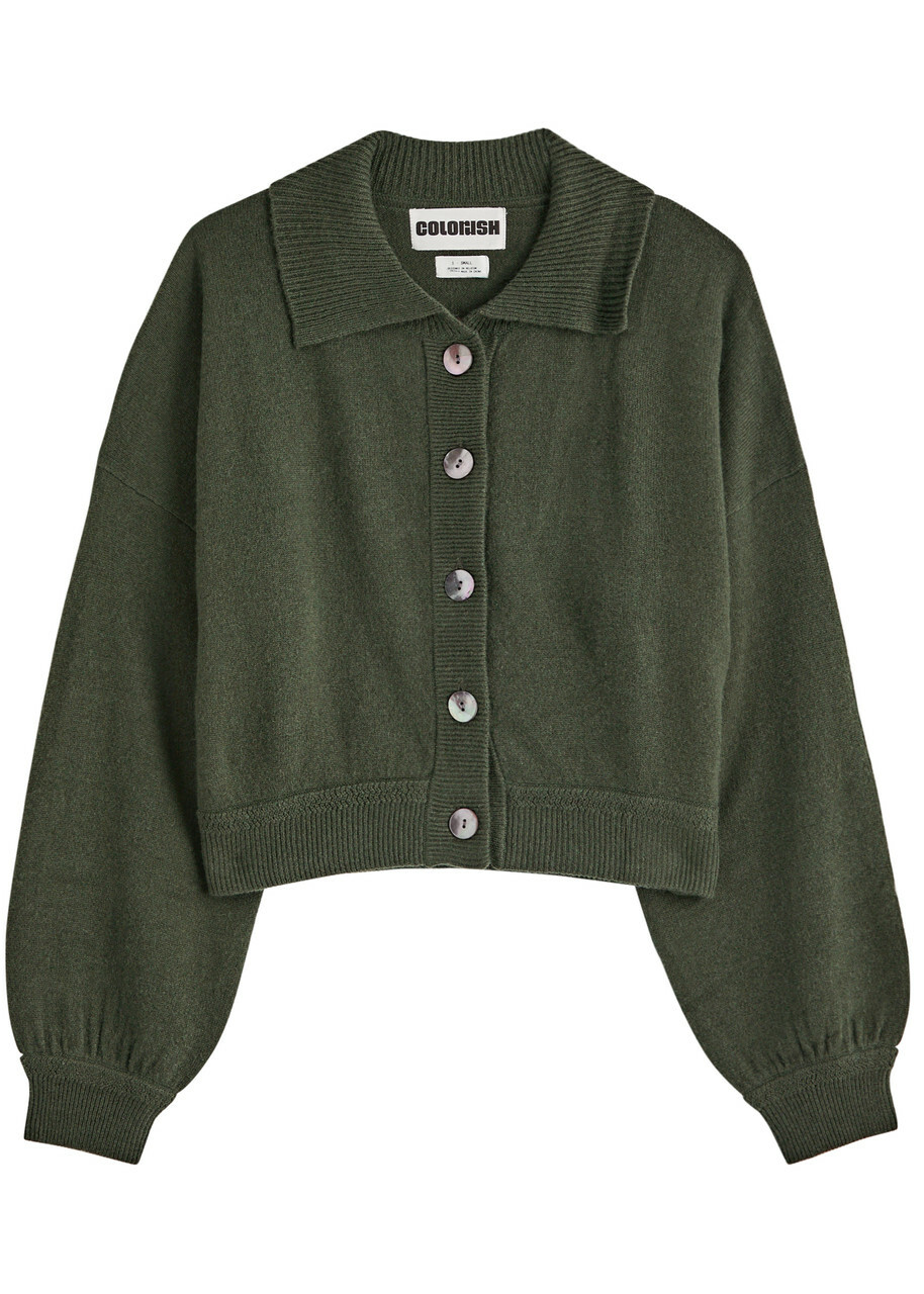 Crush Cashmere Lennon Cashmere Cardigan Dark Green
