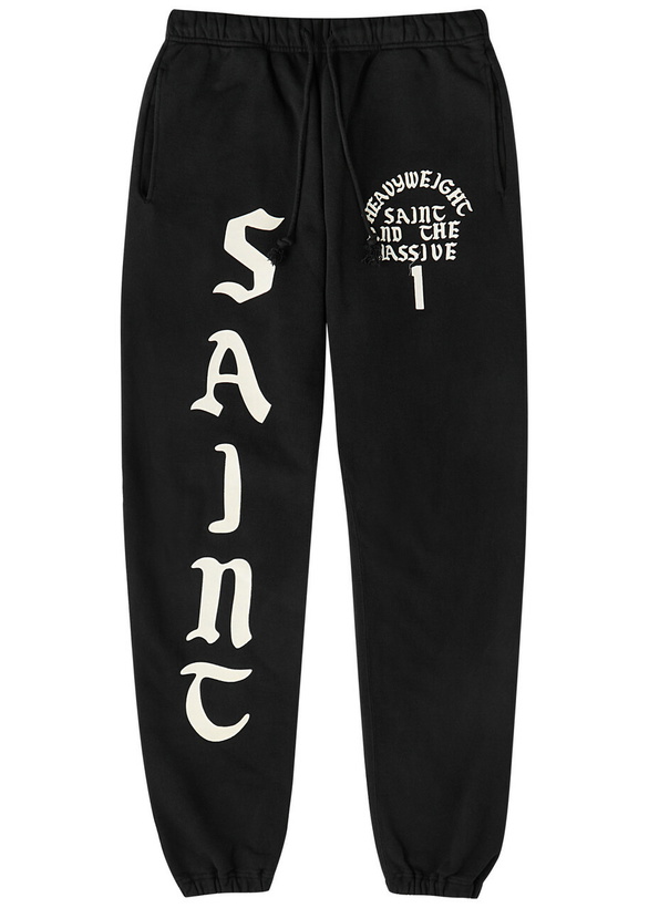 Photo: Saint Mxxxxxx It's Saint Printed Cotton Sweatpants Black