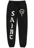 Saint Mxxxxxx It's Saint Printed Cotton Sweatpants Black