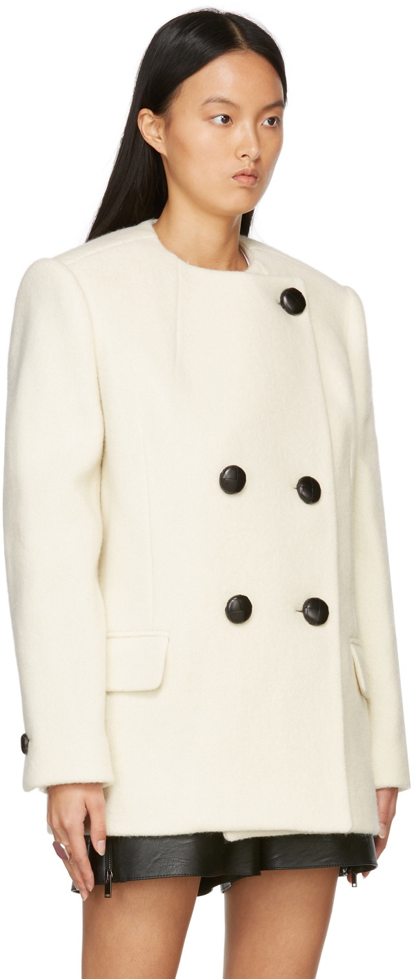 Isabel Marant - Theodore Double-Breasted wool-blend Coat - Womens - Light Yellow