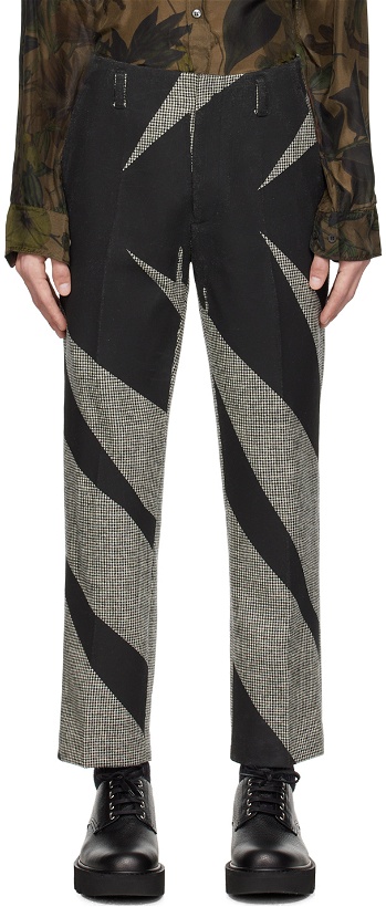 Photo: Dries Van Noten Black & White Printed Trousers