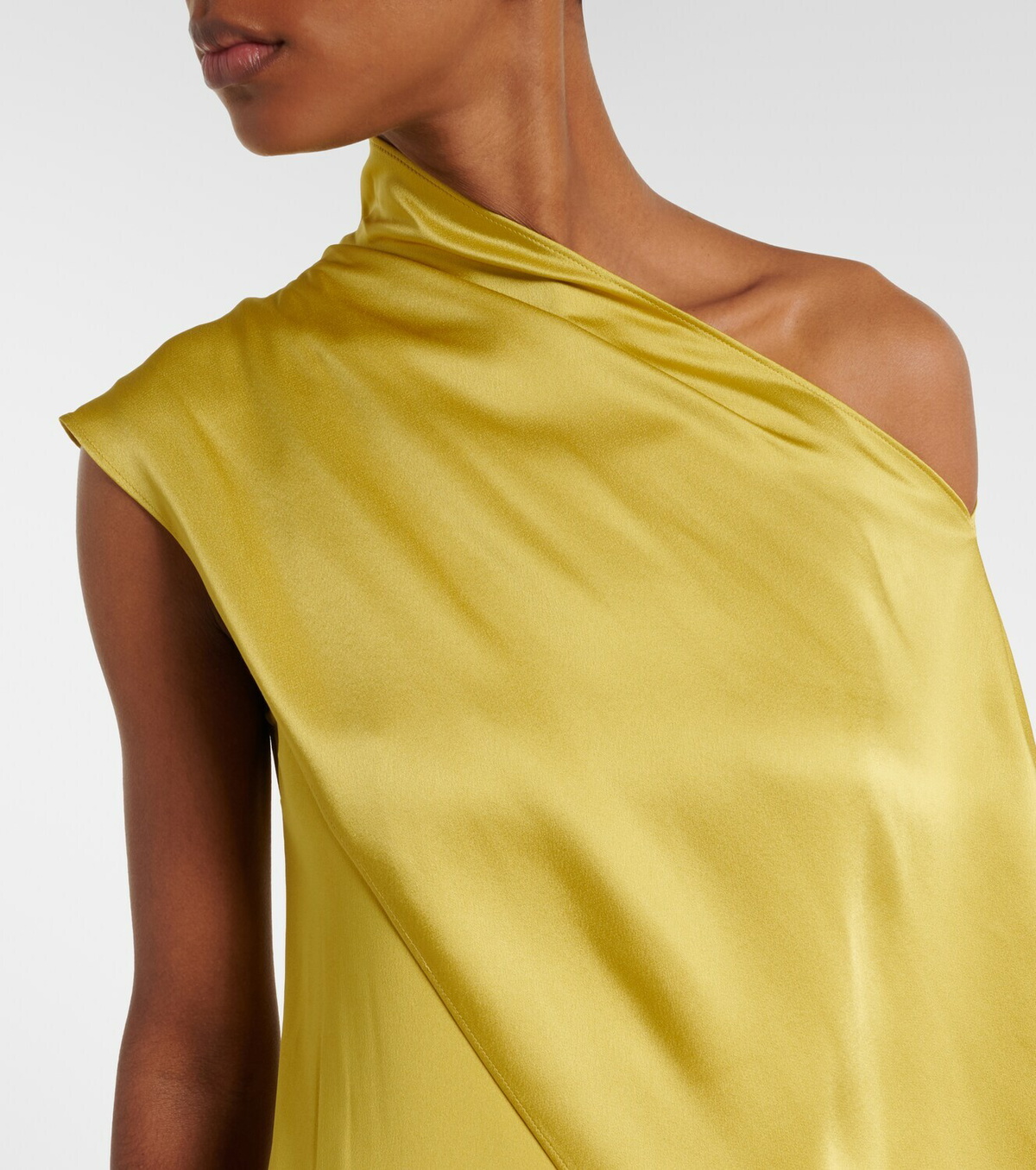 Taller Marmo Berenson one-shoulder crêpe  cady gown