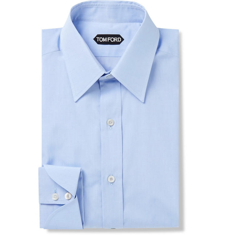 Photo: TOM FORD - Slim-Fit Sea Island Cotton Shirt - Blue
