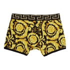 Versace Underwear Black and Gold Barocco Boxers