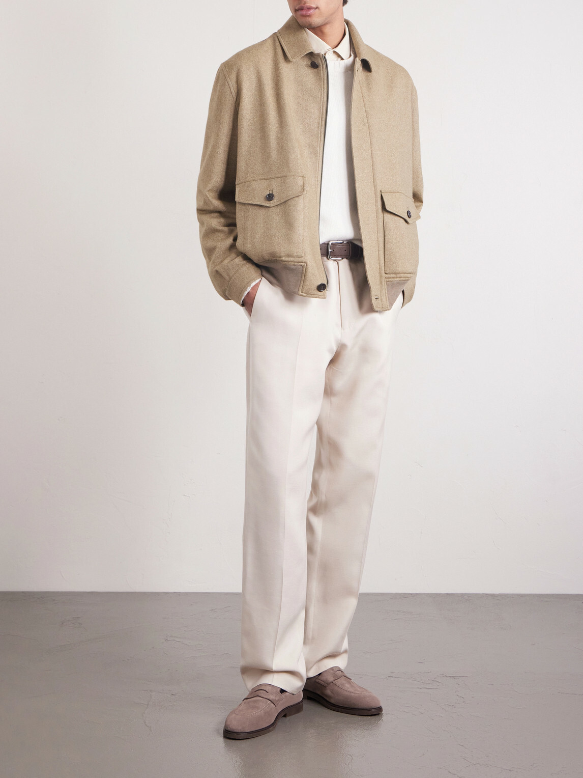 Ralph Lauren Purple label - Herringbone Cashmere Jacket - Brown