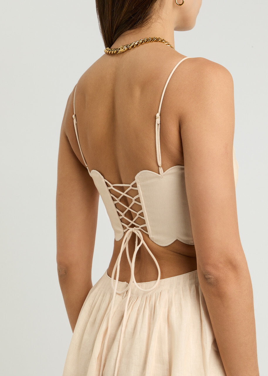 【Zimmermann】HALLIDAY PLUNGE MIDI DRESS プランジ ミディ Zimmermann Halliday Plunge Midi Dress - ShopStyle