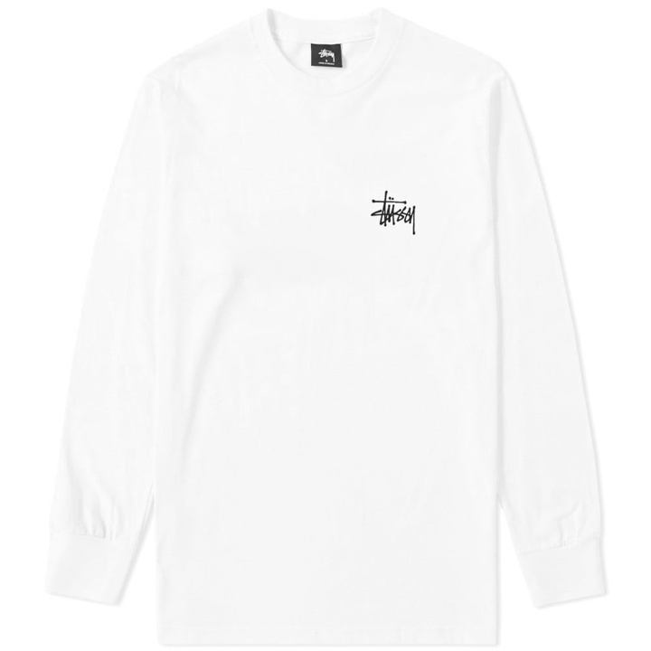 Photo: Stussy Long Sleeve Basic Tee White