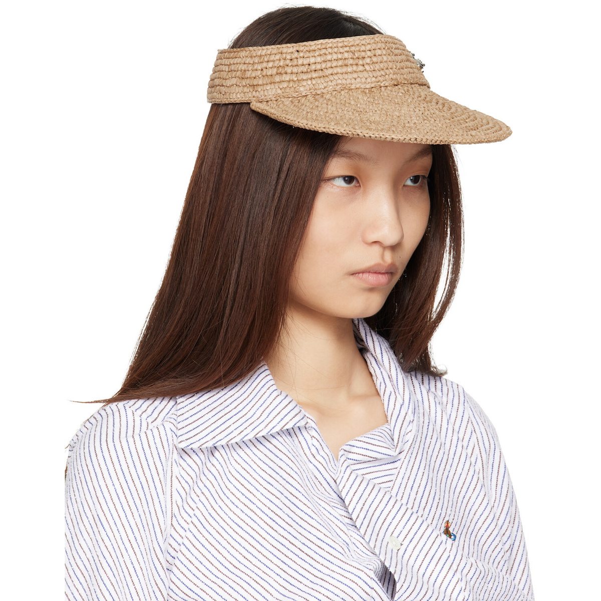 Vivienne Westwood Beige Raffia Visor