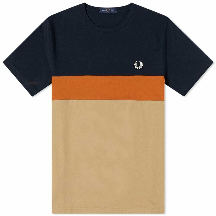 Photo: Fred Perry Authentic Men's Colour Block T-Shirt in Warm Stone