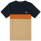 Fred Perry Authentic Men's Colour Block T-Shirt in Warm Stone