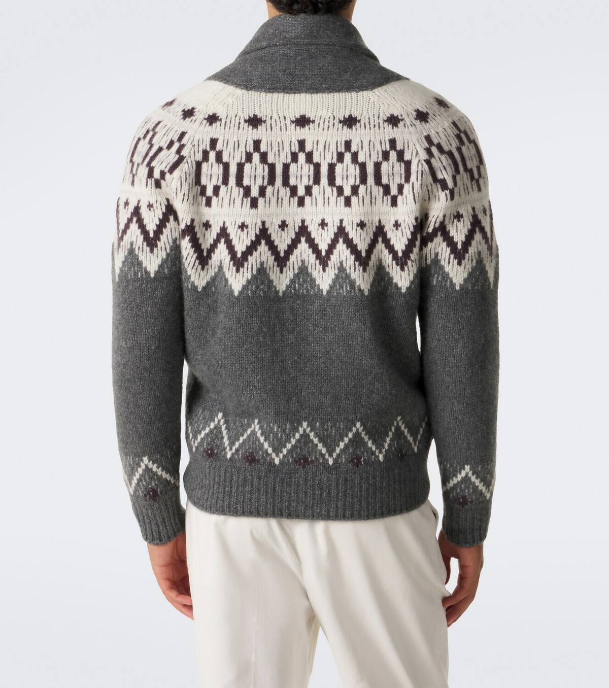Eleventy Cashmere and silk jacquard cardigan