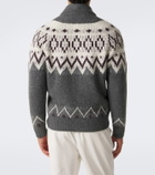 Eleventy Cashmere and silk jacquard cardigan