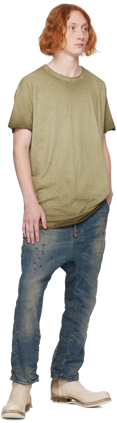 Boris Bidjan Saberi Khaki Taped Seams T-Shirt