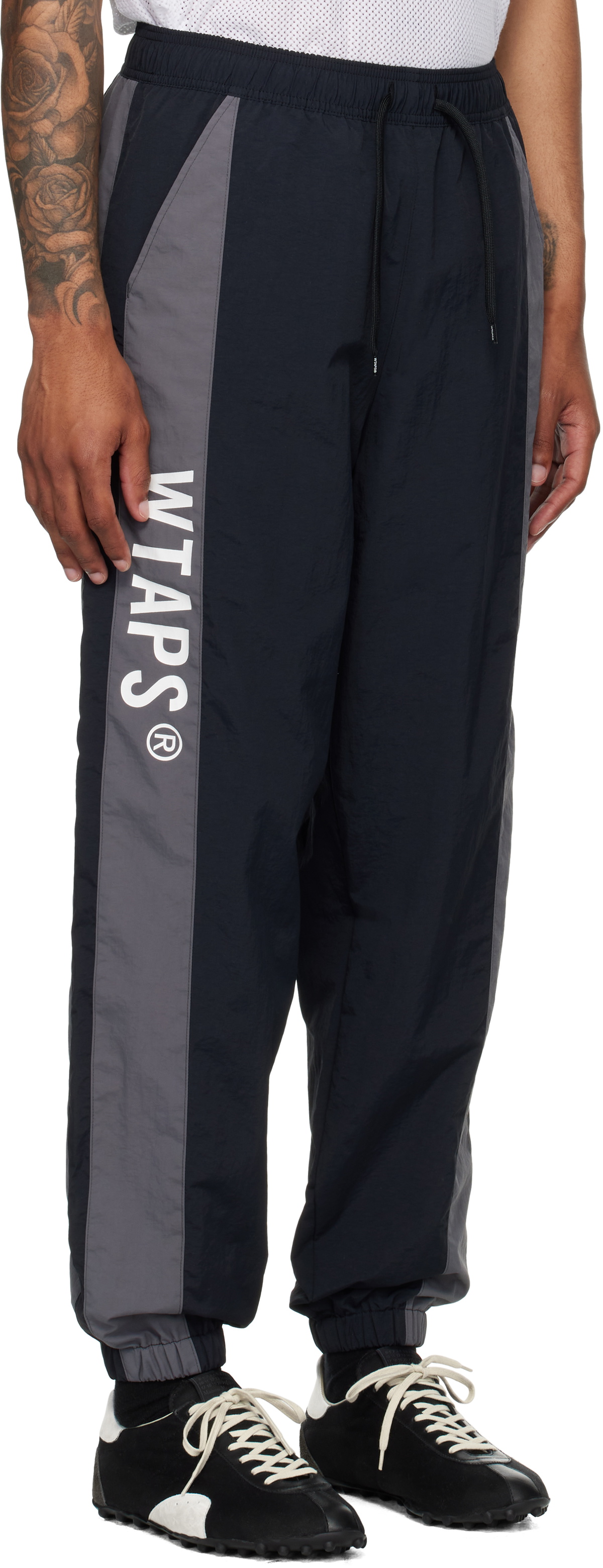 WTAPS Black & Gray Deli Track Pants WTAPS
