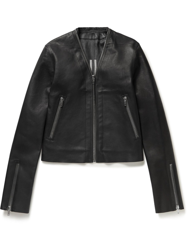 Photo: Rick Owens - Klaus Slim-Fit Leather Jacket - Black