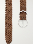 ANDERSON'S - 3.5cm Woven Suede Belt - Brown