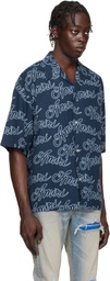 AMIRI Navy 'Amiri' Script Bowling Shirt