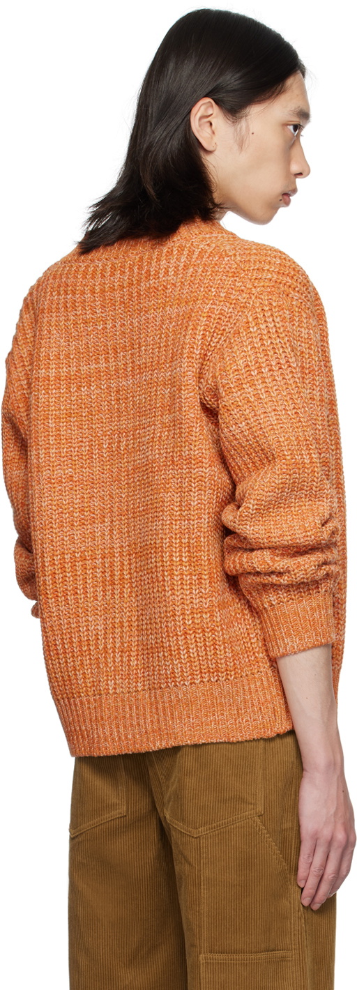 AFTER PRAY Orange Intarsia Cardigan