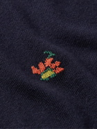 YMC - Kurt Embroidered Wool Cardigan - Blue
