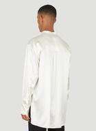 Satin Band Collar Shirt in Cream